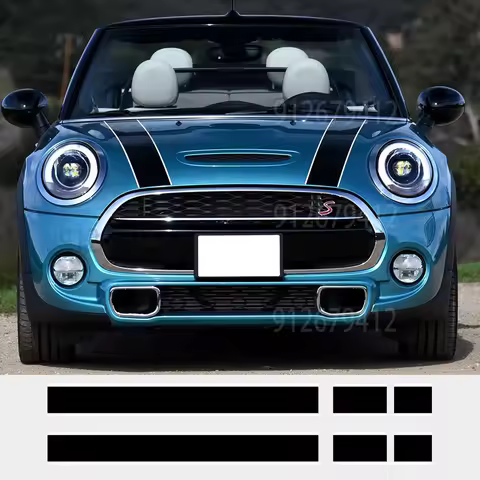For Mini Cooper R50 R52 R53 R56 R57 F55 F56 F56 Hatch Car Styling Hood Bonnet Stripes Engine Cover D