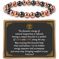 PEALICIOUS Unisex Copper Bracelet, 8mm Copper Magnetic Bracelet, Equipped with 3500 Gauss Magnetic B