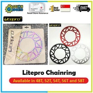 🔥SG SELLER🔥LITEPRO Ultralight Bicycle Oil Slick Chainring 48/52/56T Folding Bike Chain Ring BCD 130mm