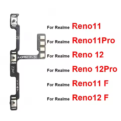 For OPPO Reno 11 11F 12F 12 Pro Plus 5G On OFF Power Volume Button Flex Cable Side Key Flex Ribbon R