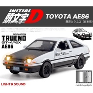 [SOUND&LIGHT] INITIAL D AE86 1:32 scale alloy DIECAST model pull back car toys sound light collectio