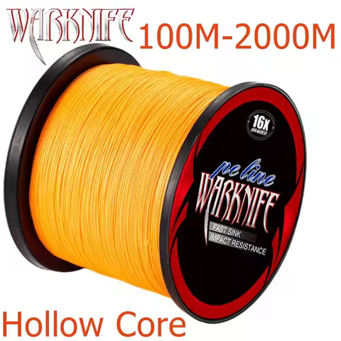 Warknife 16 Strands 100M - 2000M Hollow Core PE Extreme Japan Braided Fishing Line 20LBs-500LBs Assi