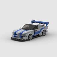 MOC NISSAN Skyline GTR R34 Super Sports Cars Building Blocks Toys For Kids Boys And Girls Compatible
