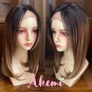Lace FRONT Wig JENNIE 40cm [Women's Wig Long Straight Wig Daily Akemi Natural Without Bangs]