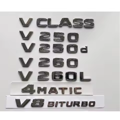 Chrome Silver Letters Trunk Lid Badges Emblems for Mercedes Benz V Class W447 MPV V200 V220 V250 V25