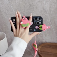 For Samsung Galaxy A13 A21 A22 4G A22 5G A23 4G A13 5G A04S A14 4G A14 5G 4G A23 5G A31 A32 4G A32 5G A33 5G Cartoon SpongeBob Patrick Phone Case (Including Stand Doll &amp; Lanyard)