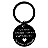 Employee Appreciation Keychain Gifts for Coworkers - Engraved (Black)