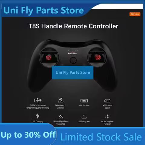 UniFlylink T8S 8CH Mini RC Transmitter And R8FM R8EF Receiver 2.4G Remote Handle Gamepad Controller