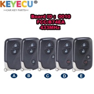 KEYECU Board# 0010 B74EA 4D Chip 433MHz Smart Keyless Remote Key Fob f