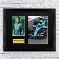 【SG Stock】Fernando Alonso Aston Martin F1 Collectible Reprinted Signed Autograph Formula One Poster 
