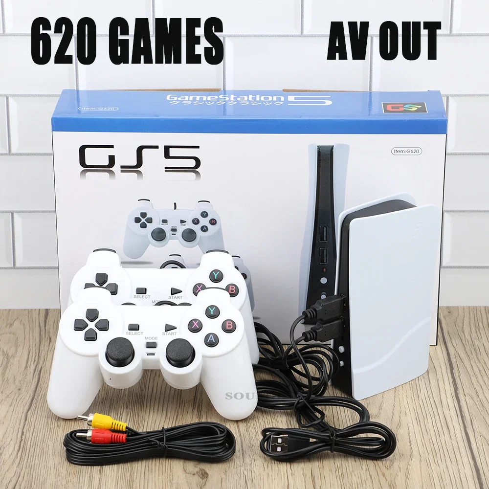 GS5 Pro G620 Video Game Console With 620 Classic Game 8 Bit TV Consola Retro Handheld Kids USB Two W