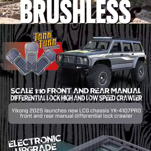 YK4107 PRO 1/10 New Patrol Simulation Climbing Car 4WD Chassis Plus External Rotor Brushless Profess