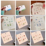 Earring H set Zircon Butterfly Star Camellia Earings for Women Heart Bear Flower Stud Earrings Fashi