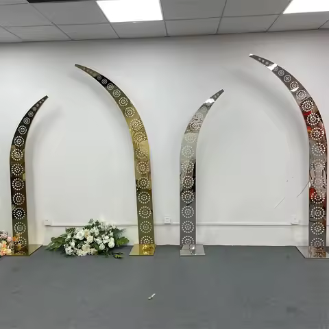 2PCS Wedding Party Gate Welcome Door Frame Flower Arch Stage Backdrops Decoration Stainless Steel Ar