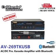 California Electronics AV-269TKUSB AC/DC Pro. Karaoke Amplifier with Bluetooth