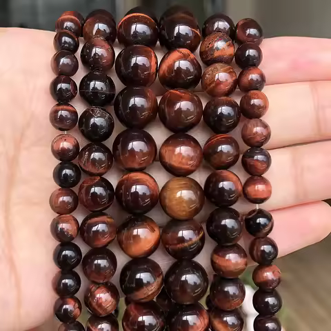 wholesale Natural Stone Beads Red Tiger Eye Round Loose Beads For Jewelry Making 15.5" Pick Size 4/6