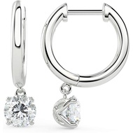 1/2 to 4 Carat Lab Grown Diamond Huggie Hoop Earrings for Women I 14k Gold Earrings (G-H, VS1-VS2, 0