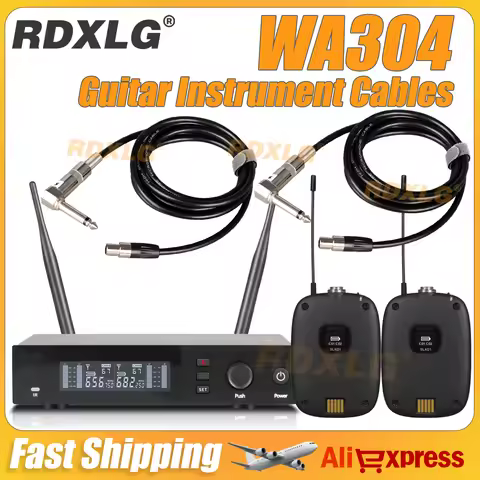 RDXLG SLXD4 WA304 Instrument Cables Professional Dual Channel Guitar Bass Wireless System Transmitte