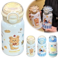 600ml Cute Student Water Bottle Straw Cup Portable Water High Value Cup C4j1