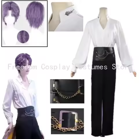 Game Love And Deepspace Xavier Cosplay Qiyu Cosplay Rafayel Cosplay Wig Shirt Pant Belt Halloween Me