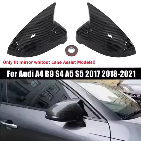 For Audi A4 B9 S4 A5 S5 2017 2018 2019 2020 2021 Car Rearview Side Mirror Cover Wing Cap Exterior Do