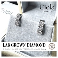 Premium Hoop Earrings Lab Grown Diamond (CVD) Cert. IGI 0.3CT Water 100 VVS l Silver92.5% Ciela Jewe