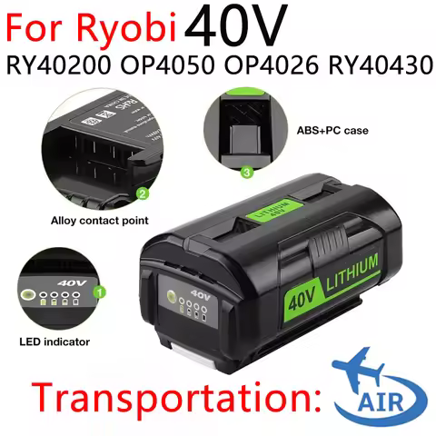 6.0Ah Li-Ion Rechargeable Battery for 40V Ryobi For RY40502 RY40200 40V Cordless Power Tools Battery