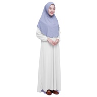 Jubah TANIA Putih Murah Muslimah Wanita Perempuan Ironless Moss Crepe Plus Size Women White Dress S to 6XL