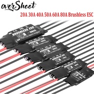 HB 20A 30A 40A 50A 60A 80A Brushless ESC with UBEC 2-6S for RC Airplanes Helicopter RC Accessories