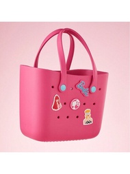 Miniso芭比閃亮系列芭比粉色便當袋-可愛的鱷魚設計，堅固耐用的立方袋
