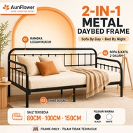 Sofa Bed Katil Sofa Daybed Metal Bed Frame 80/100/150cm Black White Space Saving