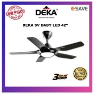 [AUTHORISED DEALER] DEKA SV BABY L 42" LED Light Remote Control Ceiling Fan SVBABYL BLACK 4 Speeds 42 inch