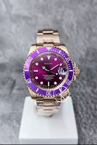 【定制】Seiko Mod Automatic Watch 40mm 潛水款 玫瑰金殻紫色鋁圈紫色面 精工改裝自動機械錶