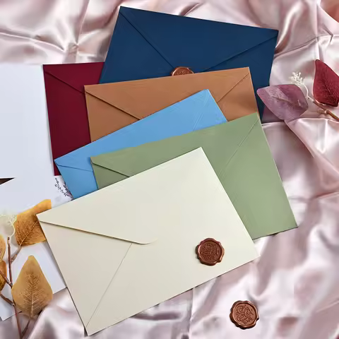 30pcs/lot 21.5x15.5cm Green A5 Envelopes for Wedding Invitations Business High-grade 250g Paper Stat