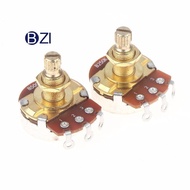 Bluestyle 1Pcs Guitar Potentiometer Pot Low Torque And Low Noise Smooth Feel Brass Shaft A500K A250K