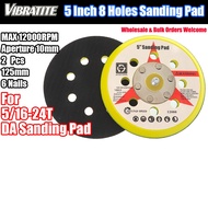 5 Inch (123mm) 8-Hole PU Hook and Loop Sanding Pad M8 Thread Pneumatic/Electric Sander For Makita DA