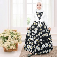 GAMIS ROMPI PUTIH DRESS BUNGA ANAK PEREMPUAN CARLINAKIDZ