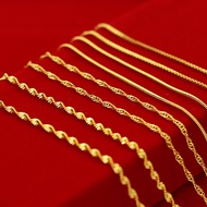 Necklace-Emas Vietnam Shakin Pure 24K Gold Plated(Rantai Leher Gila Gila)(GN-1)