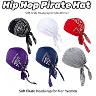 Unisex Cotton Paisley Durag Pirate Hat Soft Headwrap Headscarf Hip‐Hop Hair Accessory for Men Women