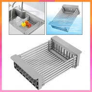 [Kloware2] Kitchen Sink Organizer over The Sink Dish Drying Rack Retractable Stainless Steel Dish Drainer for Bowls Utenil Pans Glasses