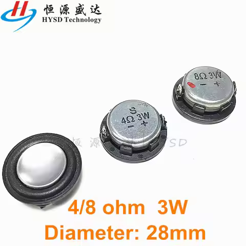 2Pcs 1 Inch Mini Speaker 4 8 Ohm 4R 8R 3W 28MM Full Range Sound Midrange Bass PU Side Speaker Blueto