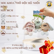 Teddy bear keychain Long-eared rabbit wearing a hat or bag, cute rabbit wearing a bow, unique and me