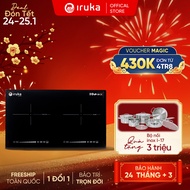 Bếp đôi điện từ kết hợp hồng ngoại Iruka I-26 bảo hành chính hãng