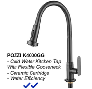 POZZI KRIS-4000GG Kitchen Cold Tap(GUN METAL)/Kitchen Faucets/Home Appliances/Cleaning/Washing Tap/Kitchen Tap
