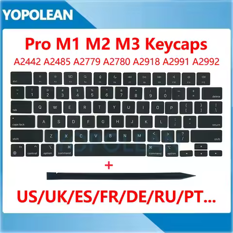 New A2442 A2485 A2779 A2780 A2918 A2991 A2992 Keycaps For Macbook Pro 14" 16" M1 M2 M3 Keys Key Cap 