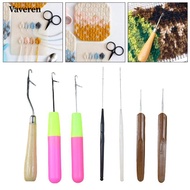 [Vaveren] 7x Latch Hook Set Quality Wooden Crochet Hook for Rag Rug Making Kit Tool