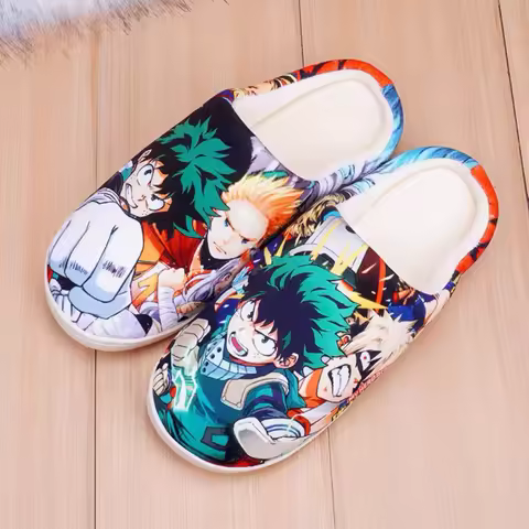 Midoriya Izuku Cosplay Midoriya Slippers Warm Plush Slippers My Hero Academia World Heroes Mission B