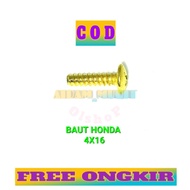 20 PCS GOLD BOLTS HONDA 4X16 BODY SEKERUP AUTOMATICHONDA MOTORCYCLE COVER BOLTS VARIO AUTOMATICHONDA