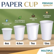 6oz/6.5oz/7oz White paper cup (50pcs) / Disposable Cup / Cawan Kertas / 12oz