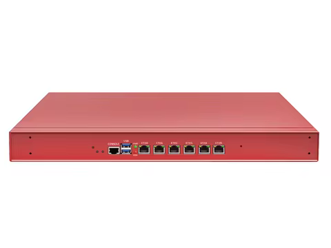 BKHD 1U Rackmount Appliance Red 6LAN Network Firewall VPN Integrated Intel Core i7 8550U Barebone 6x